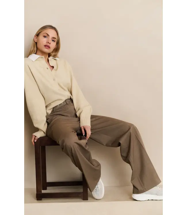 01-301212-509/99008  Woven wide leg trousers with belt
