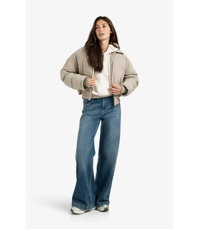 02-001056-509/99006  Cropped padded jacket with ribbed cuffs