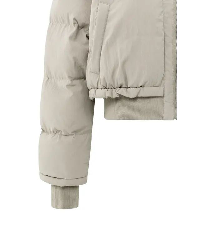 02-001056-509/99006  Cropped padded jacket with ribbed cuffs