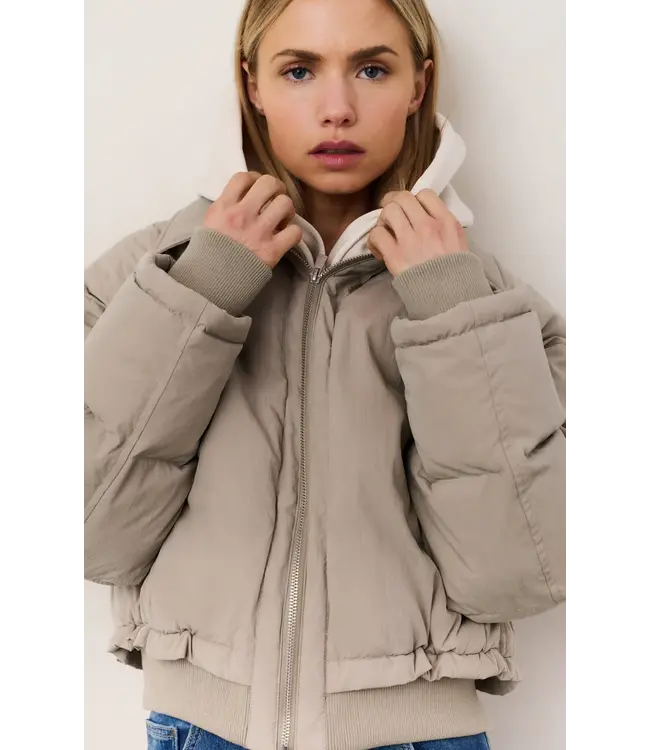 02-001056-509/99006  Cropped padded jacket with ribbed cuffs