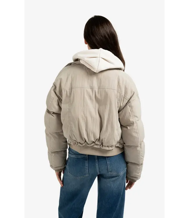 02-001056-509/99006  Cropped padded jacket with ribbed cuffs