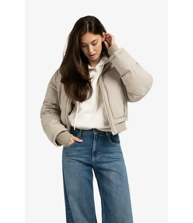 02-001056-509/99006  Cropped padded jacket with ribbed cuffs