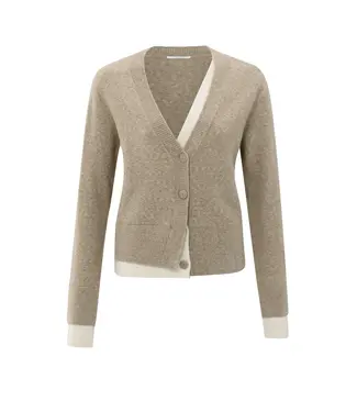 YAYA 01-010118-509/990062  Cardigan with contrast details and V-neck