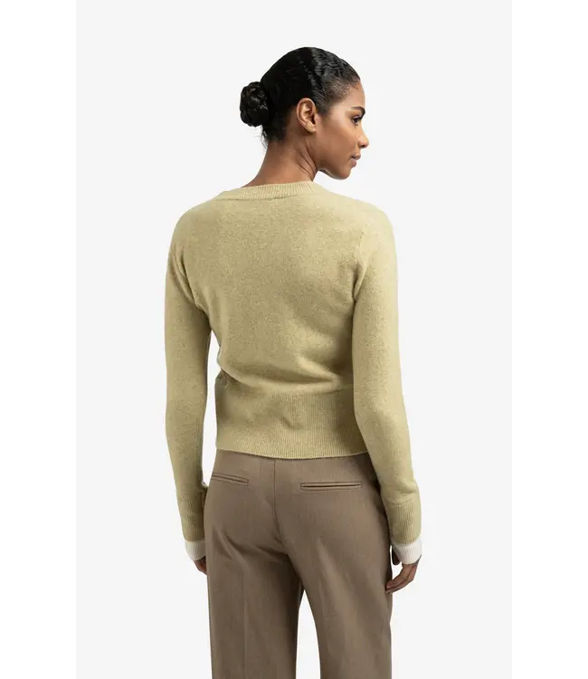 01-010118-509/505222  Cardigan with contrast details and V-neck