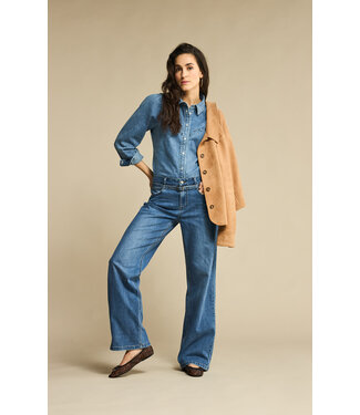 Red Button SRB4604/Midstone  Victoria Blouse Denim