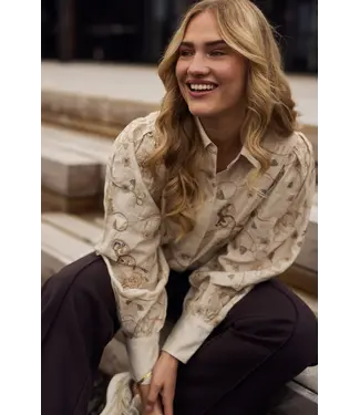 NUKUS NKF02077/Sand  Preston Blouse Embroidery
