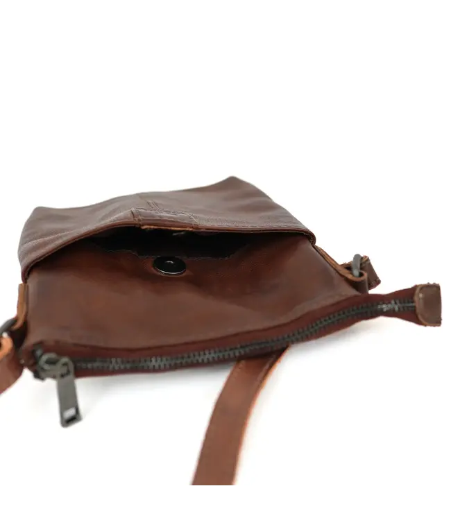 CP2327  Schoudertasje Davide  BROWN (dark)