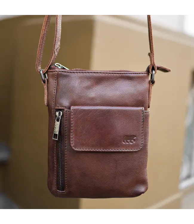 CP2327  Schoudertasje Davide  BROWN (dark)