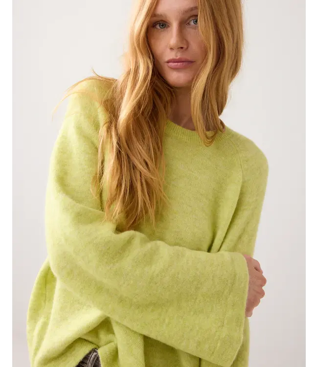 7s7943-70029/000604-MIstyLime  Oversized sweater stretchy wool alpaca blend knit