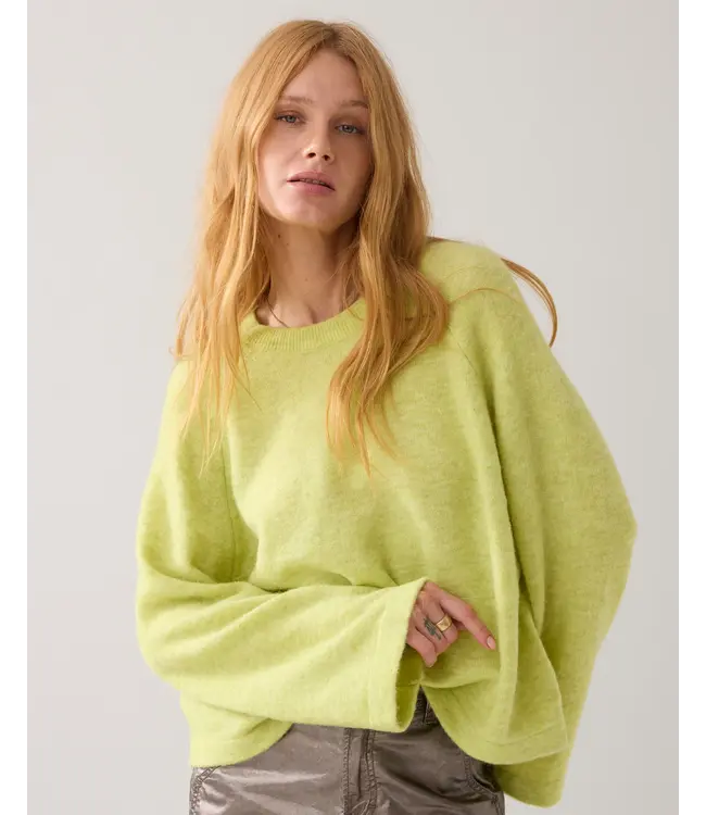 7s7943-70029/000604-MIstyLime  Oversized sweater stretchy wool alpaca blend knit