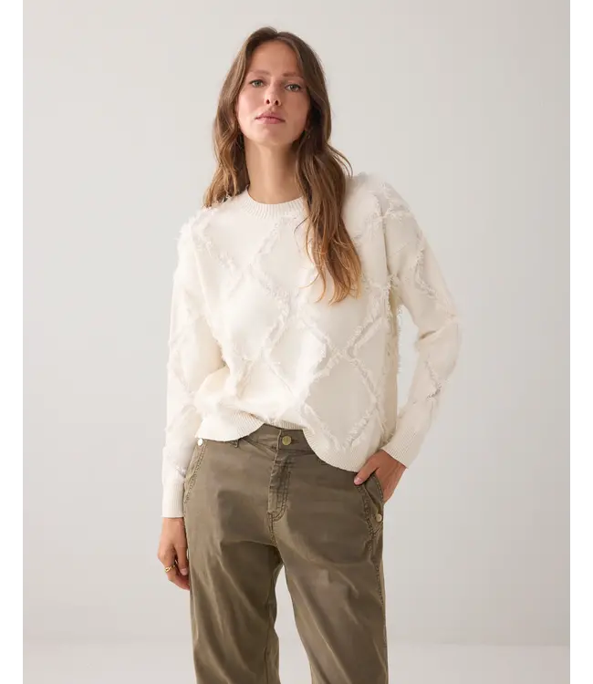 7s7945-70041/000122-Ivory  Sweater comfy viscose blend knit