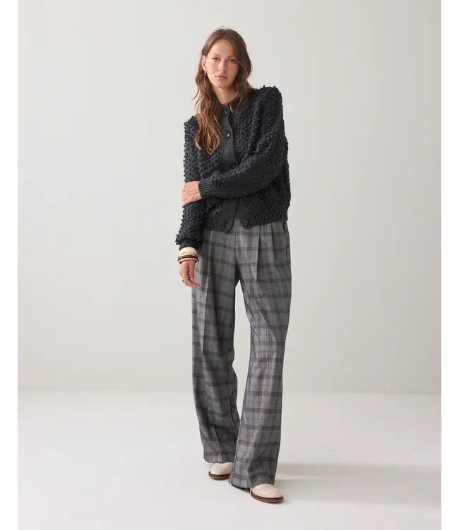 7s7948-70043/000860-Anthracite  Cardigan loop stitch knit