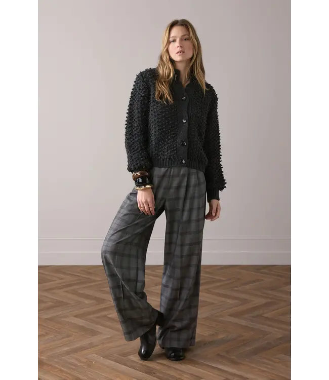 7s7948-70043/000860-Anthracite  Cardigan loop stitch knit