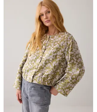 Summum Woman 1s1205-12293/000604-MistyLime  Jacket bomber Leaves jaquard