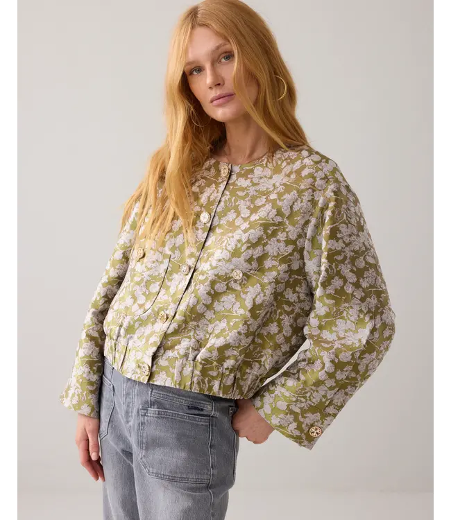 1s1205-12293/000604-MistyLime  Jacket bomber Leaves jaquard