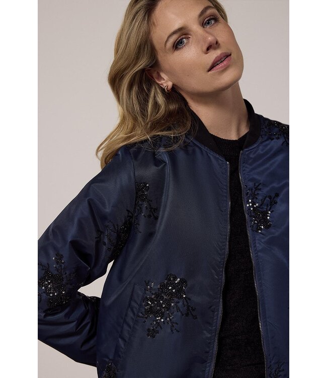 C23-18-801/005032-Midnight  Beaded Bomber Jacket