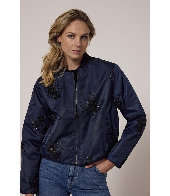 C23-18-801/005032-Midnight  Beaded Bomber Jacket