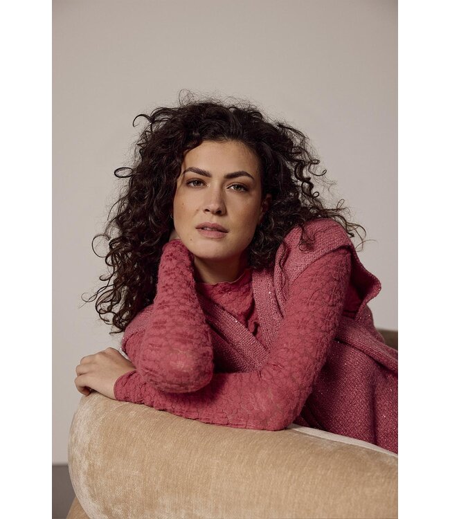 C43-18-401/004510-Rosewood  Brushed Stretch Lace Top