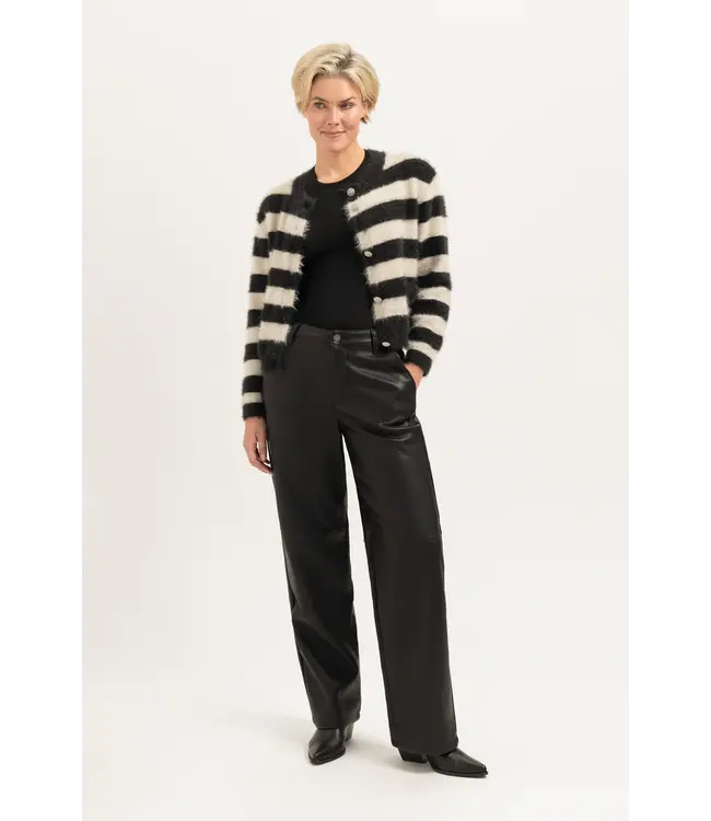 CR0351/Off-WhiteStriped  Hazel Striped Knit Cardigan