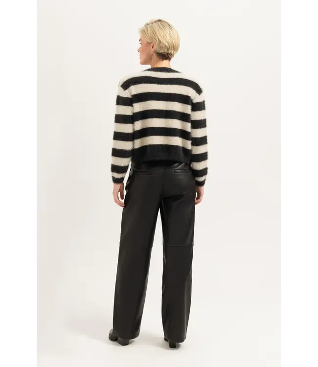 CR0351/Off-WhiteStriped  Hazel Striped Knit Cardigan