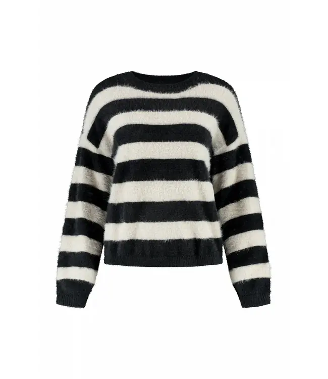 CR0350/Off-WhiteStriped  Aurelia Striped Knit Sweater