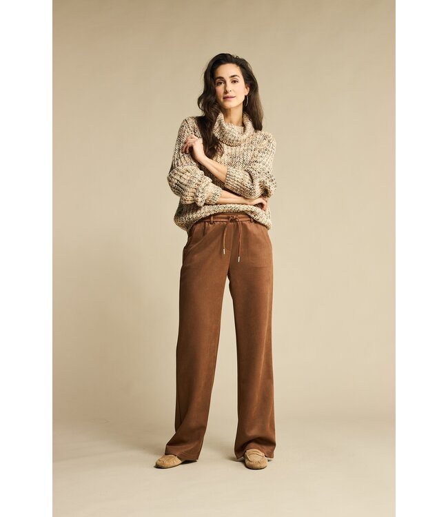 SRB4741/Brown  Cocoon multi sweater