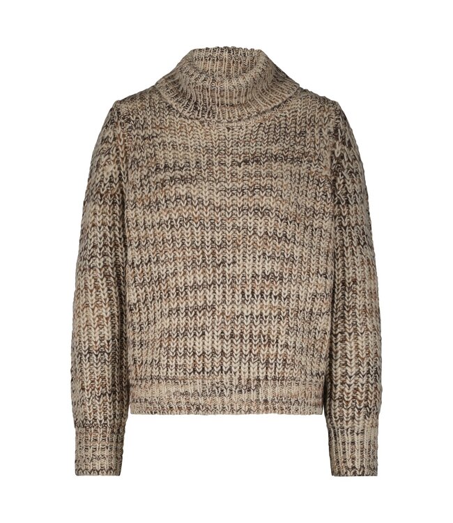 SRB4741/Brown  Cocoon multi sweater