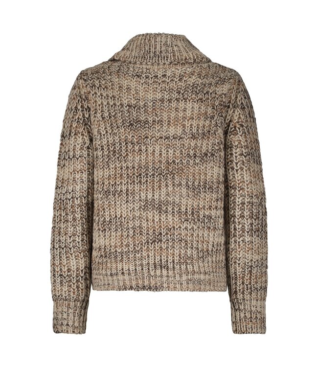 SRB4741/Brown  Cocoon multi sweater