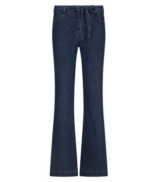 Tramontana B01-18-101/005033-DarkBlueDenim  Lurex Wide-Leg Denim Trousers