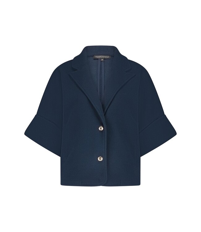 Q01-18-801/005032-Midnight  Short-Sleeve Jacket Paspel Collar