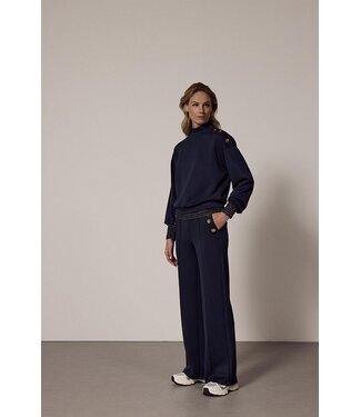 Tramontana C12-18-101/005032-Midnight  Technical Sweat Wide-Leg Trousers