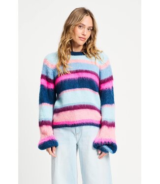 POM Amsterdam SP9359/MultiColour  PULLOVER - Brushed Stripes Blue