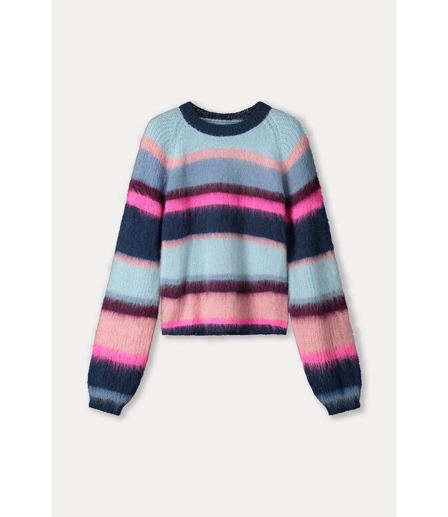 SP9359/MultiColour  PULLOVER - Brushed Stripes Blue
