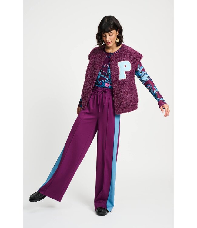 SP9367/Purple  GILET - Teddy Baseball Plum