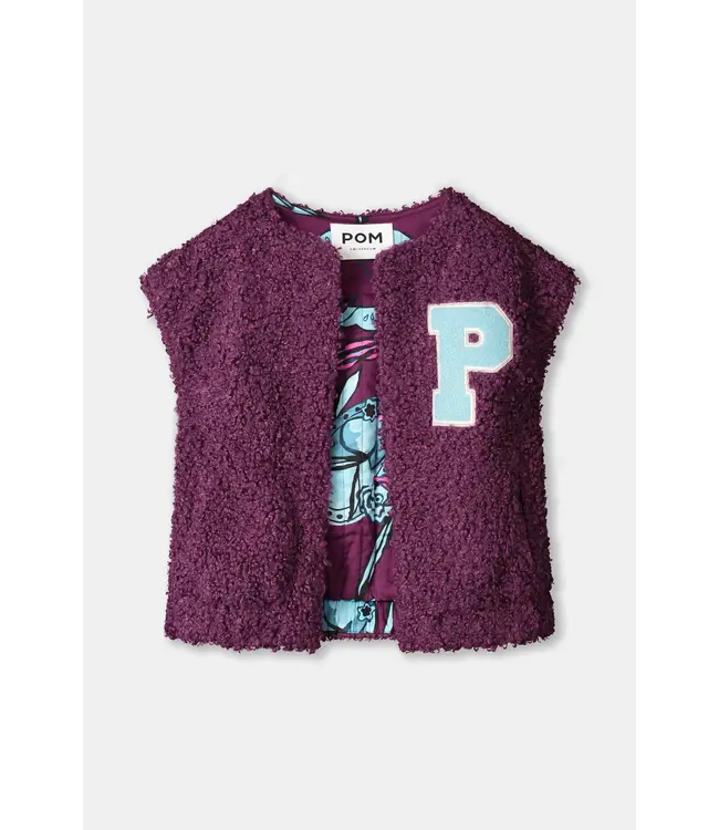 SP9367/Purple  GILET - Teddy Baseball Plum