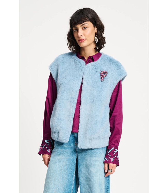 SP9368/Blue  GILET - Fur Misty Blue