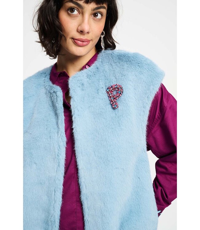 SP9368/Blue  GILET - Fur Misty Blue