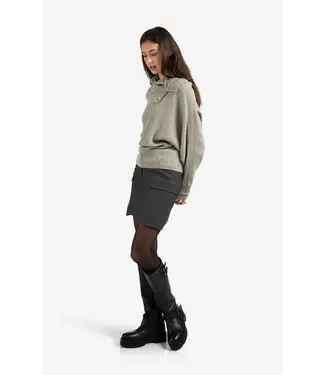 YAYA 01-401079-509  Minirok met cargozakken en knoopdetails