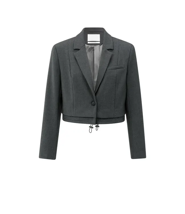 01-501073-509  Korte blazer met koorddetail aan de zoom