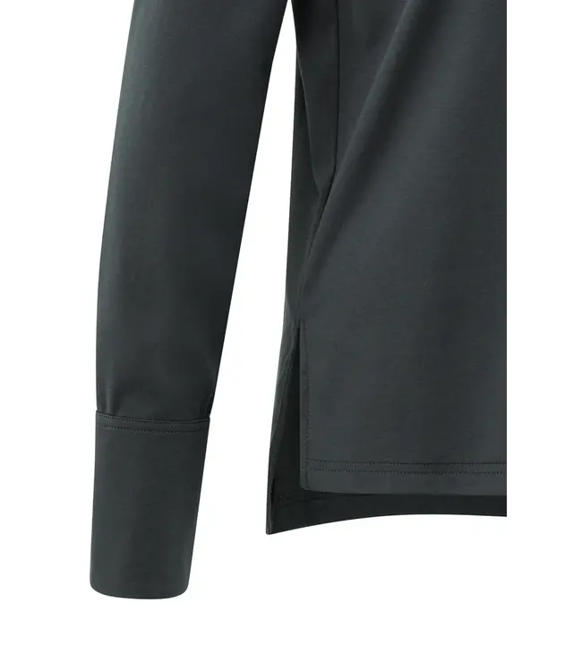 01-709321-509 Jersey top met geweven manchetten en splitdetail