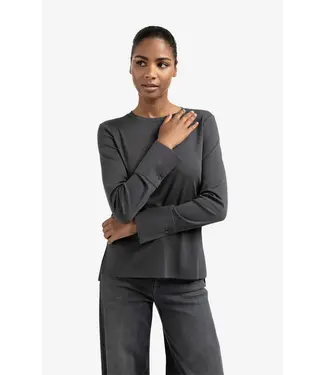YAYA 01-709321-509 Jersey top met geweven manchetten en splitdetail