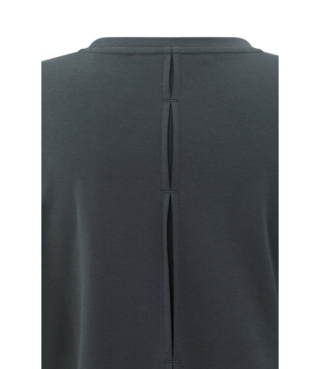 01-709321-509 Jersey top met geweven manchetten en splitdetail