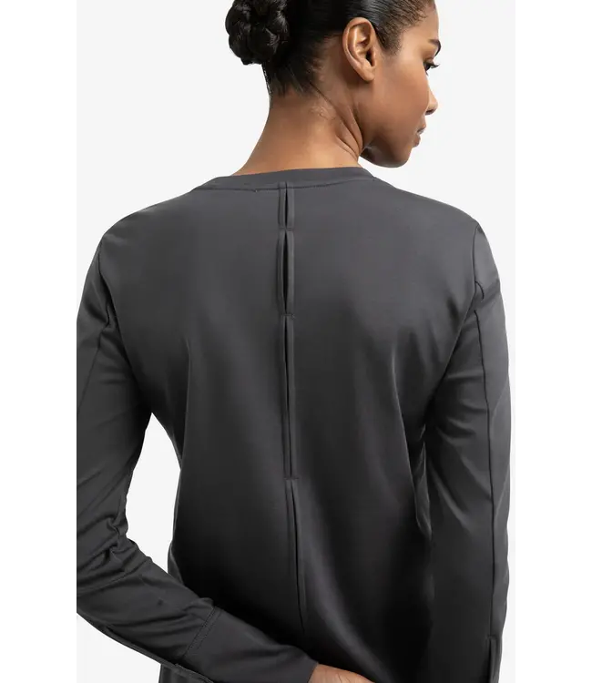 01-709321-509 Jersey top met geweven manchetten en splitdetail