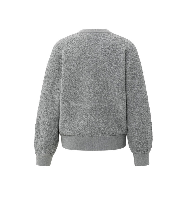 01-010121-508  Bombervest met textuur en ronde hals