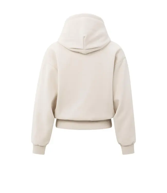 01-109095-509/ChalkWhite  Hoodie met geplooide zoom