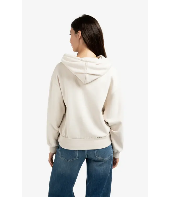 01-109095-509/ChalkWhite  Hoodie met geplooide zoom