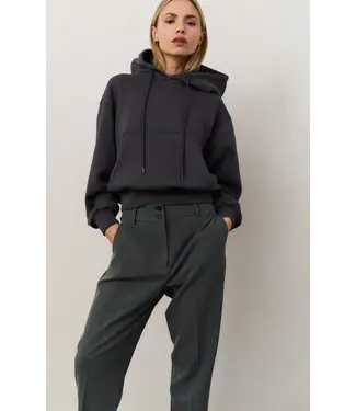 YAYA 01-109095-509/OysterBlack  Hoodie met geplooide zoom