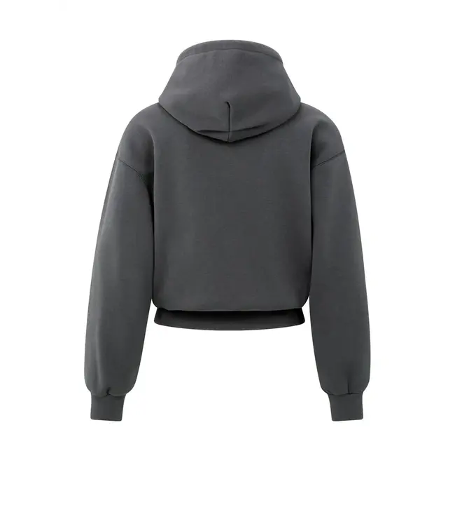 01-109095-509/OysterBlack  Hoodie met geplooide zoom