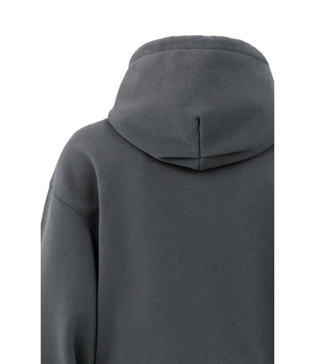 01-109095-509/OysterBlack  Hoodie met geplooide zoom