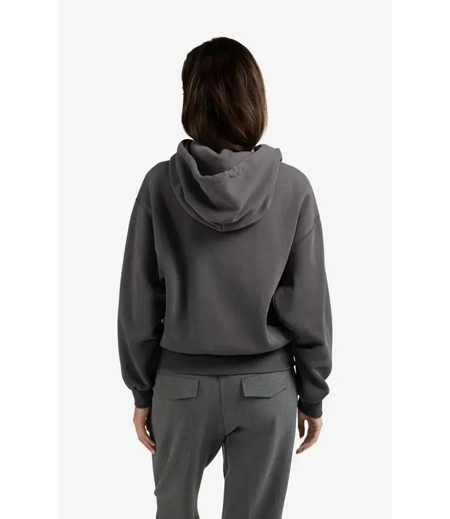 01-109095-509/OysterBlack  Hoodie met geplooide zoom